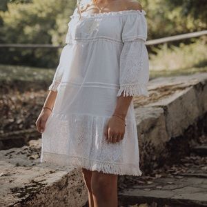 White off the shoulder dress